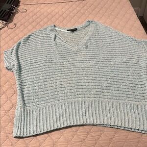 Lane Bryant Blue V-Neck Sweater with Relaxed Fit